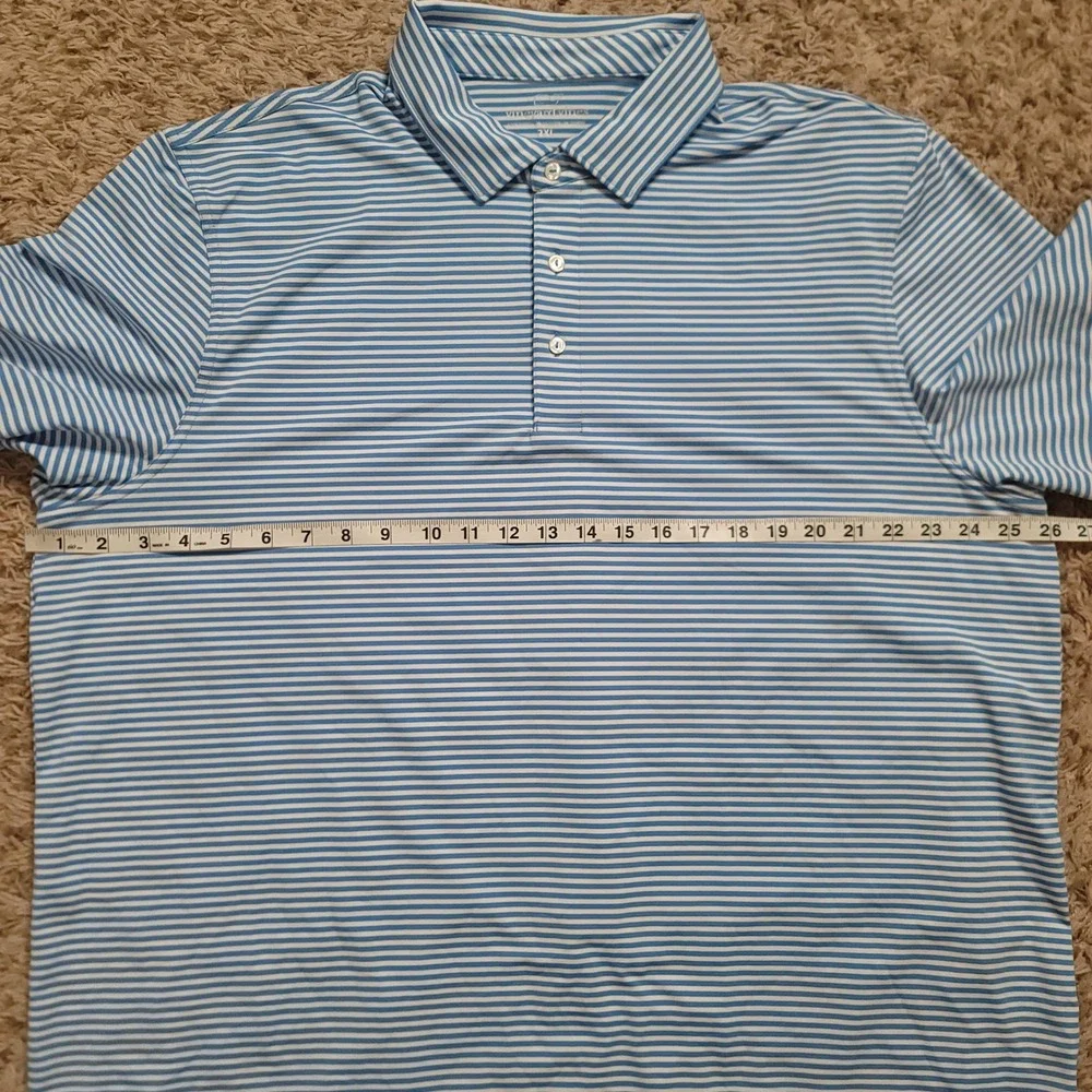 Vineyard‎ Vines Polo Shirt Mens 2XL Blue Striped Sporting KC Performance Golf - Picture 5 of 7